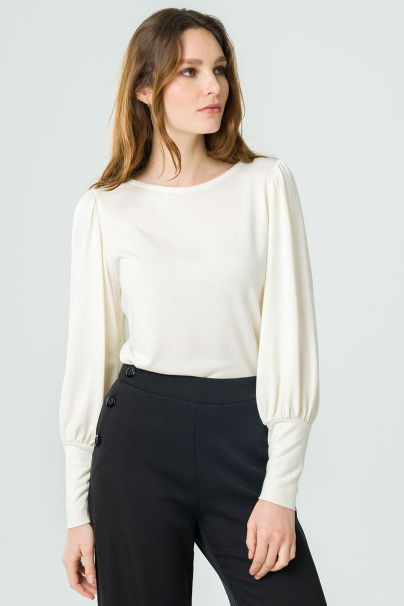 Freesia Top in Modal Off-white