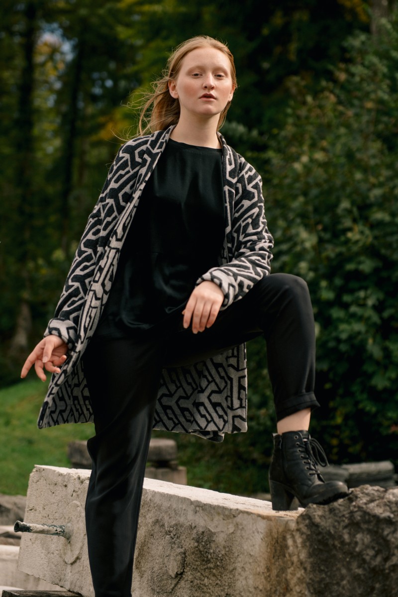 Jacke "Graureiher" Gemustert dunkelgrau/hellgrau