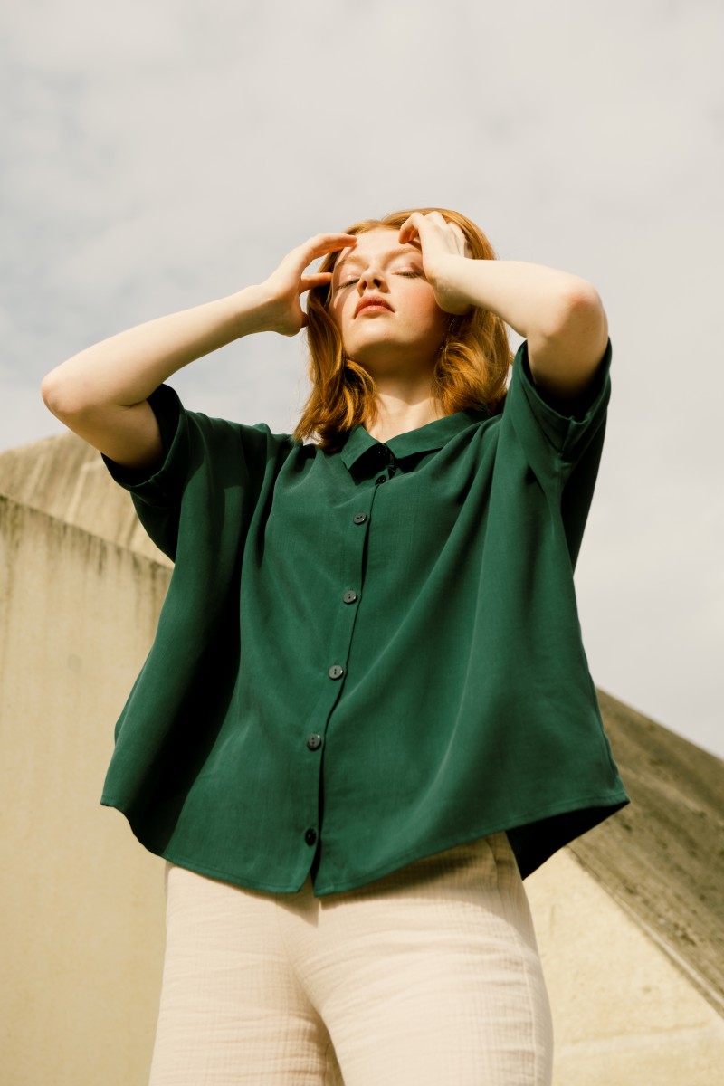 Little Pipit Blouse Fir Green