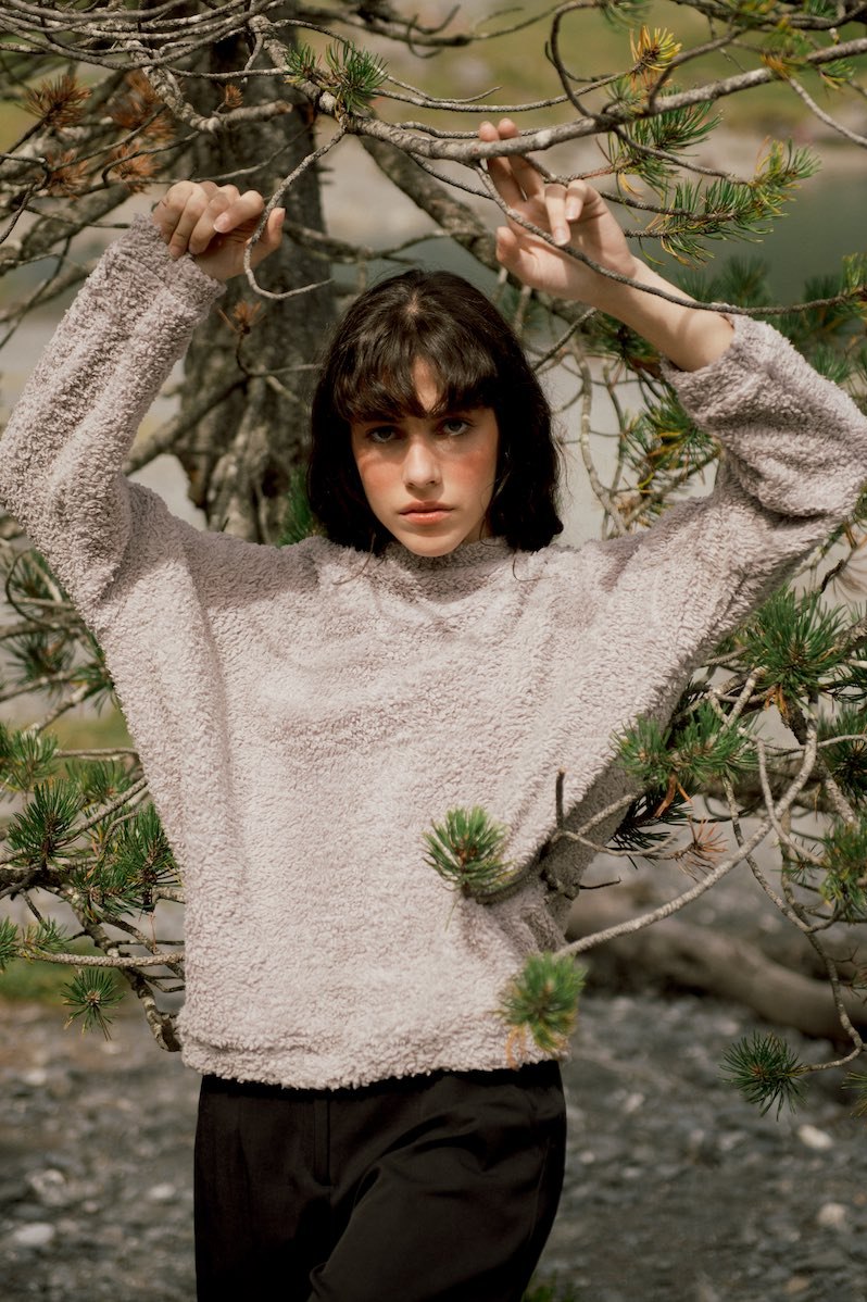 O-Pullover Zottel grau