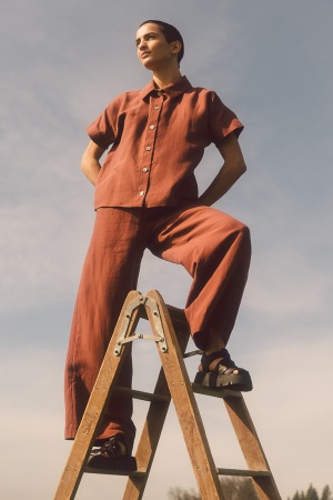 "Rust Thrush" Blouse