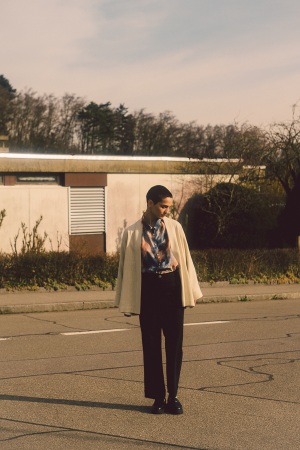 "Ramieläufer" Kimono Ecru Short