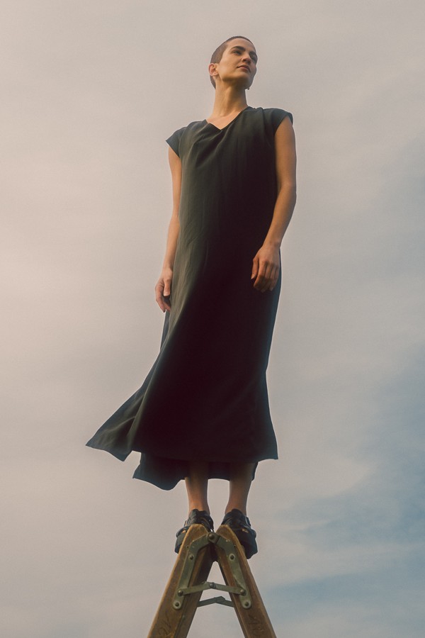 "Grey Heron" Dress Anthracite