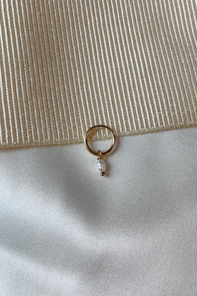 Miniature Pearl Huggie