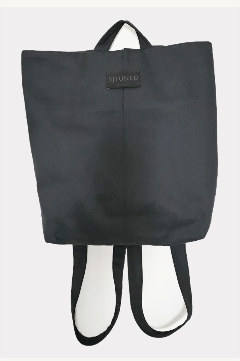 Black Denim Shopper Backpack Black