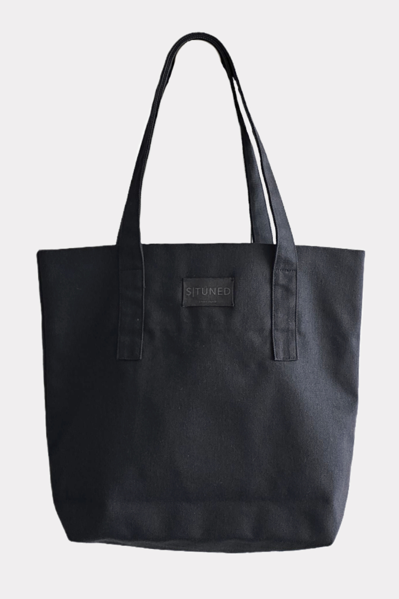 Black Denim Shopper Black